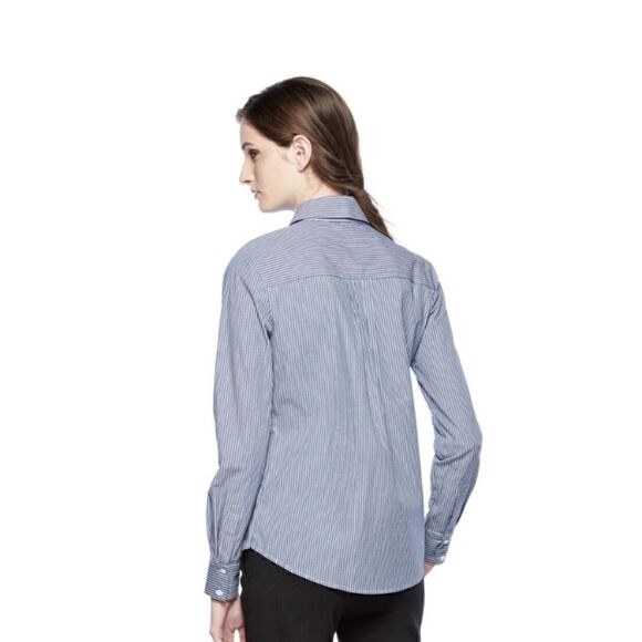 NWT Thakoon Design Nation London Blue White Button Down Striped Shirt Size S - Picture 2 of 15